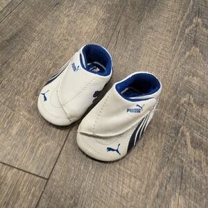 Puma Baby White and Blue Walker Shoes